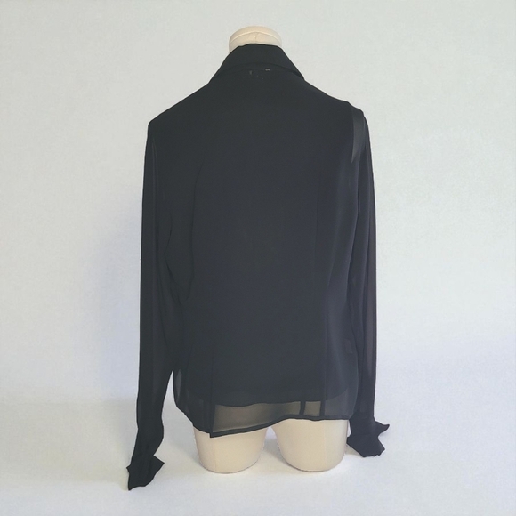 LOFT Black Sheer Women's Blouse - Picture 3 of 7